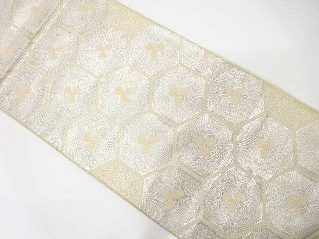 JAPANESE KIMONO / ANTIQUE FUKURO OBI / SILK / WOVEN FLORAL KIKKO